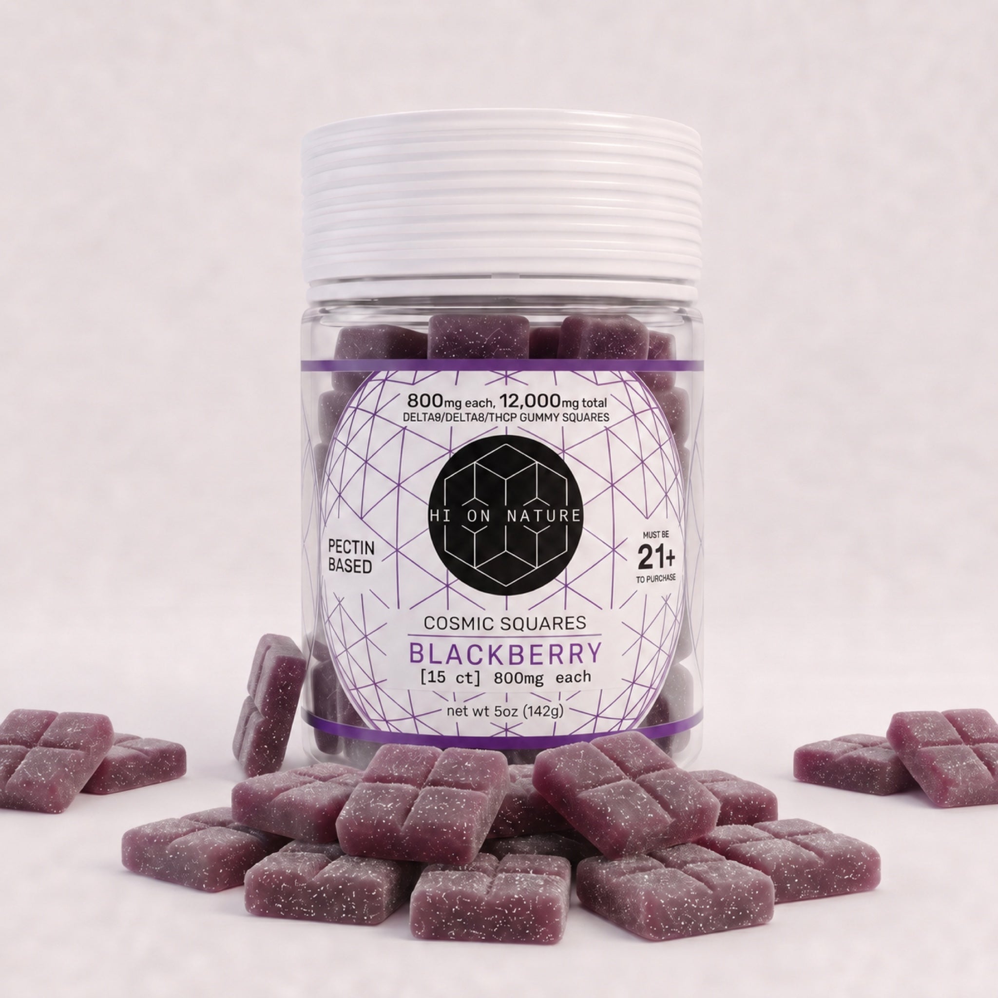 12,000mg D9/D8/P Cosmic Squares - Pectin Based Infused Hemp Extract Edibles *4 FLAVORS* HoN