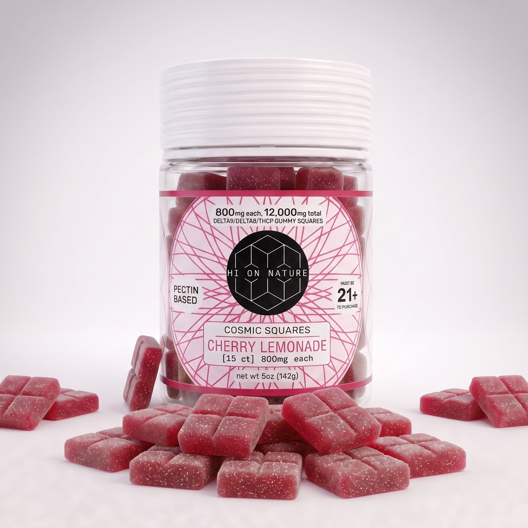 12,000mg D9/D8/P Cosmic Squares - Pectin Based Infused Hemp Extract Edibles *4 FLAVORS* HoN