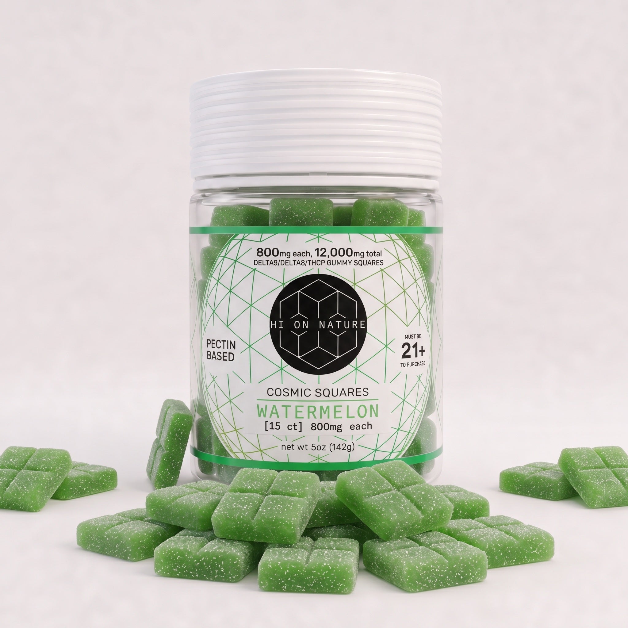 12,000mg D9/D8/P Cosmic Squares - Pectin Based Infused Hemp Extract Edibles *4 FLAVORS* HoN