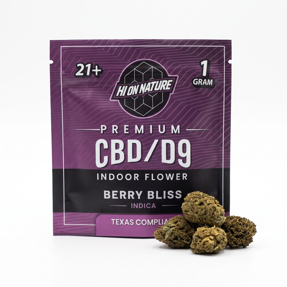 Premium Indoor CBD/D9 Flower - 5 Pack - 1 Gram Bags - Berry Bliss