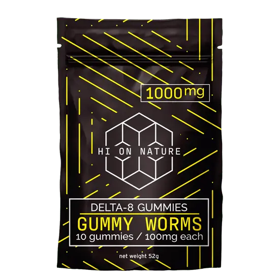 HiOnNature 1000mg DELTA 8 GUMMIES - GUMMY WORMS Hi on Nature Delta 8 gummies Legal Hemp For Sale