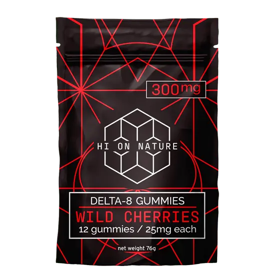 HiOnNature 300mg DELTA 8 GUMMIES - WILD CHERRIES Hi on Nature Delta 8 gummies Legal Hemp For Sale