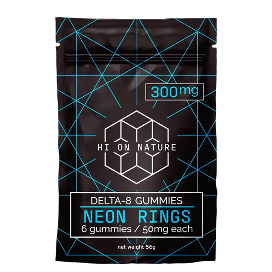 HiOnNature simple 300mg DELTA 8 GUMMIES - NEON RINGS Hi on Nature Delta 8 gummies Legal Hemp For Sale