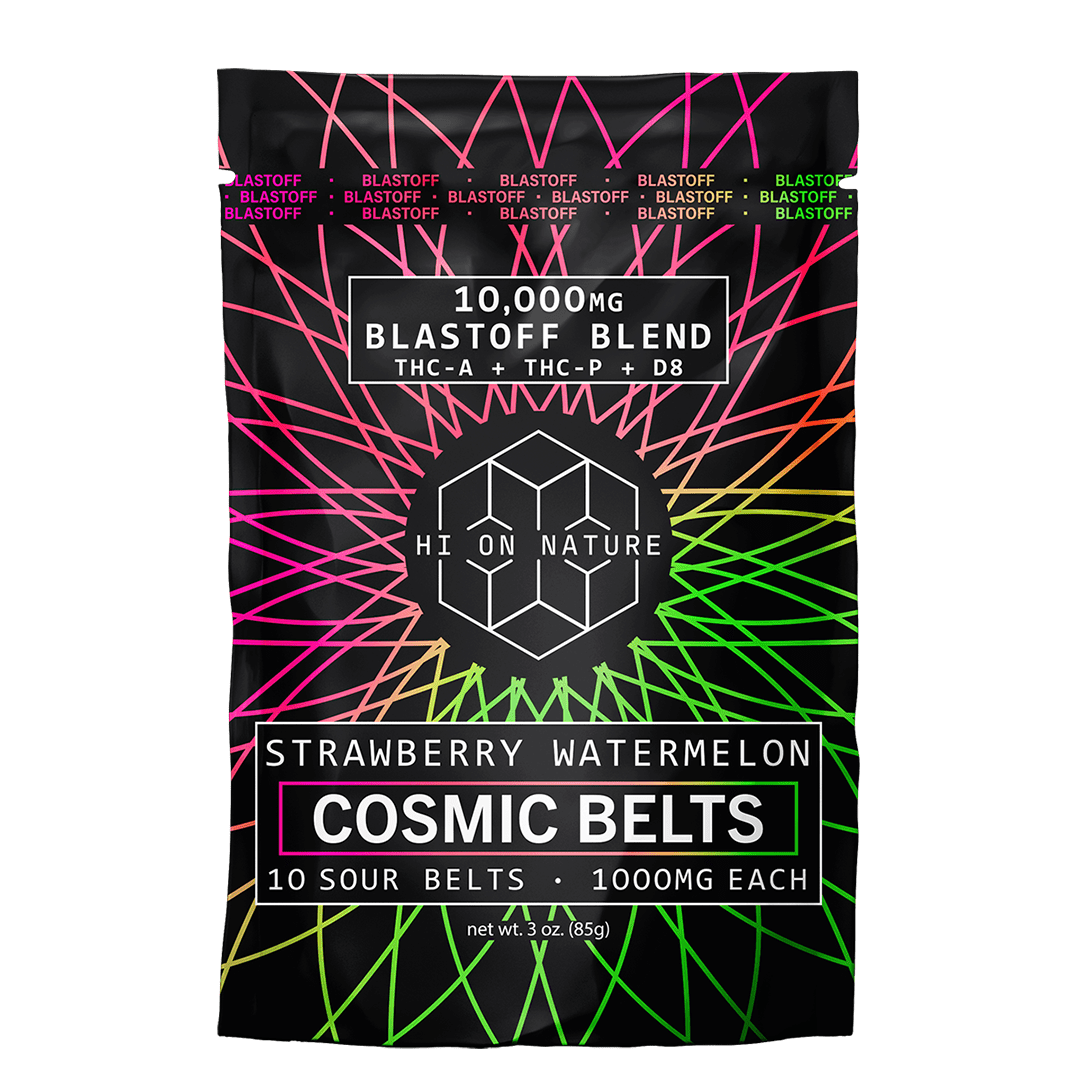 HoN 10,000mg BLAST OFF BLEND COSMIC BELTS Hi on Nature Delta 8 gummies Legal Hemp For Sale
