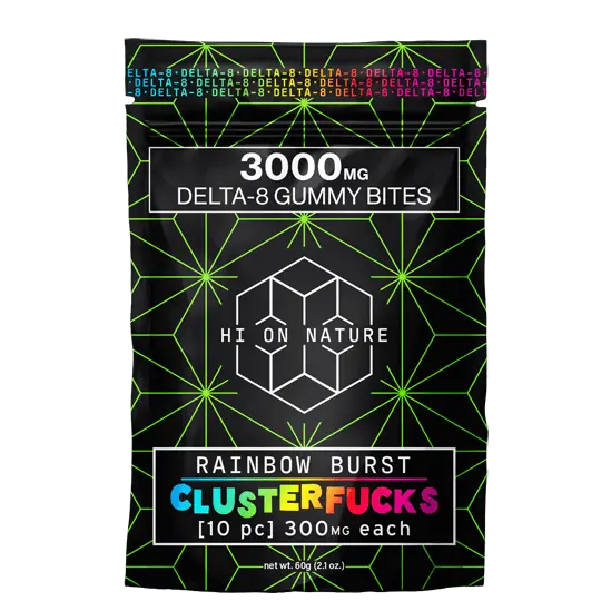 HoN 3000mg DELTA 8 GUMMY BITES - CLUSTERF*CKS Hi on Nature Delta 8 gummies Legal Hemp For Sale