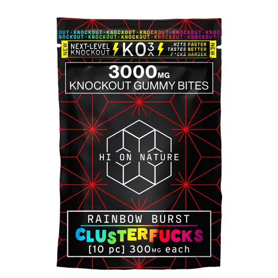 HoN 3000mg KNOCKOUT GUMMY BITES - CLUSTERF*CKS Hi on Nature Delta 8 gummies Legal Hemp For Sale
