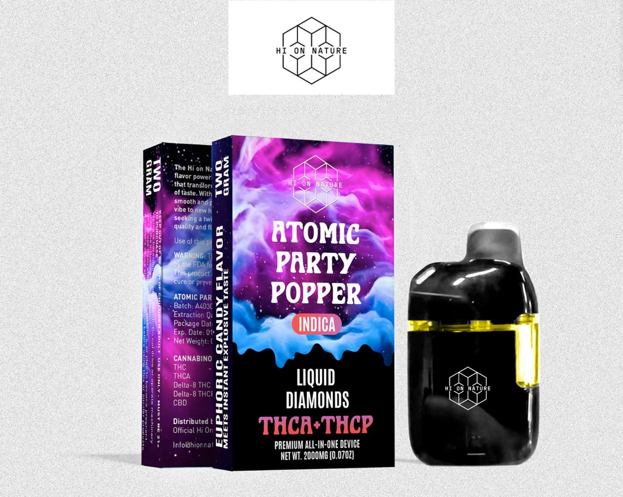 HoN Atomic Party Popper 2g Liquid Diamonds THCa + THC-P VAPE - 6 FLAVORS **COMMING SOON** Hi on Nature Delta 8 gummies Legal Hemp For Sale