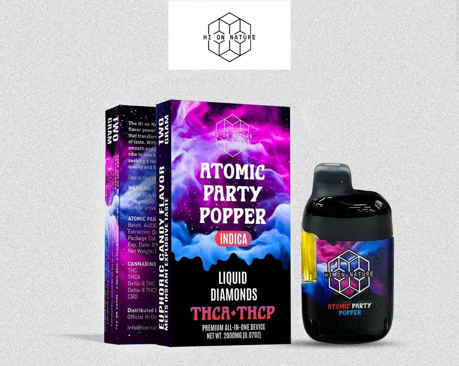 HoN Atomic Party Popper **NEW** 2g Liquid Diamonds THCa + THC-P VAPE - 6 FLAVORS Hi on Nature Delta 8 gummies Legal Hemp For Sale