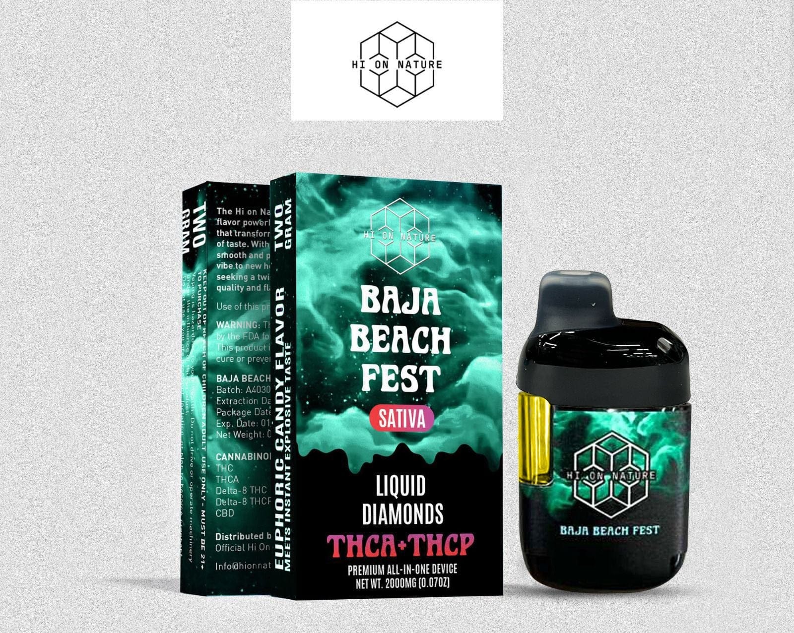 HoN Baja Beach Fest **NEW** 2g Liquid Diamonds THCa + THC-P VAPE - 6 FLAVORS Hi on Nature Delta 8 gummies Legal Hemp For Sale