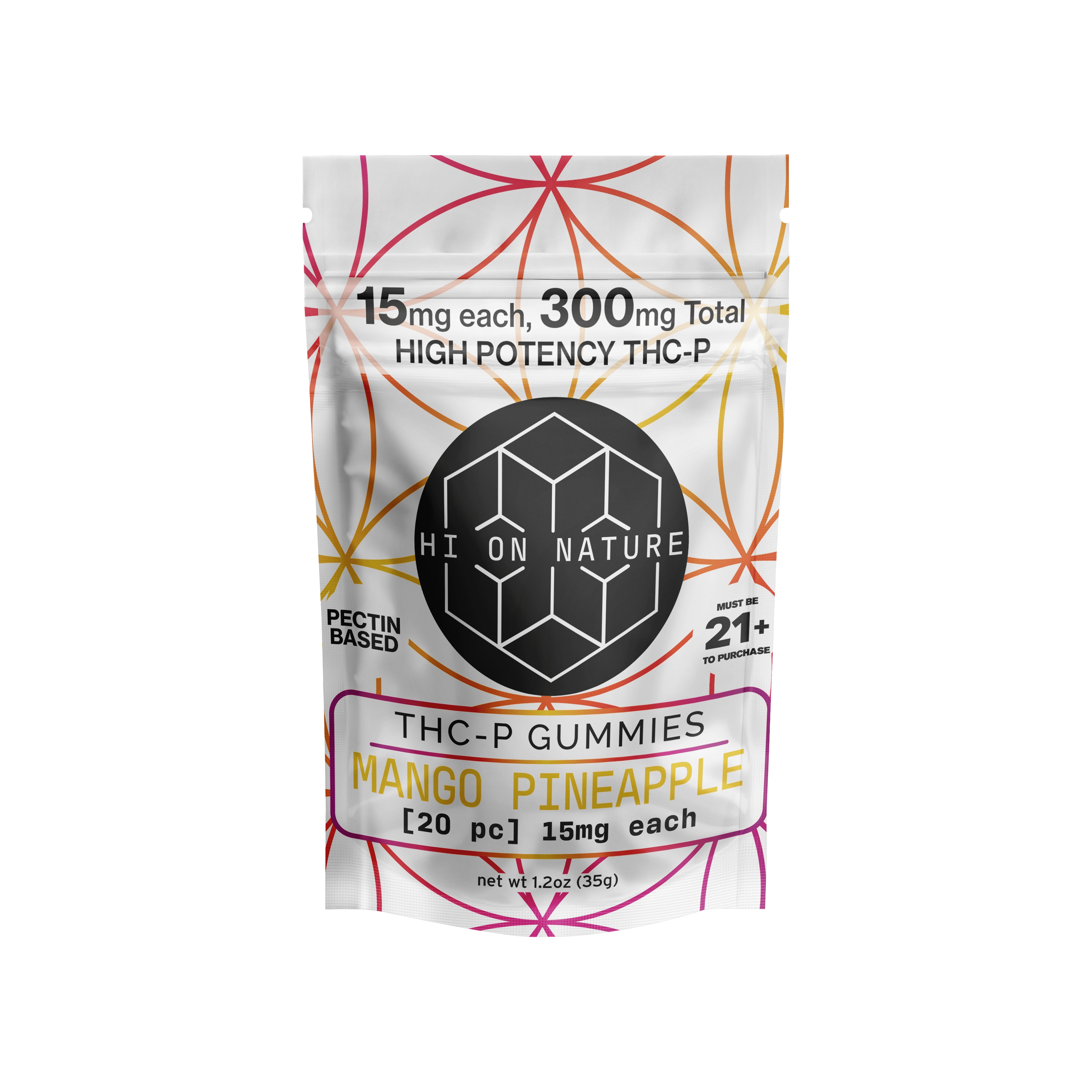 HoN Mango Pineapple 300mg THC-P Gummy Bears - Pectin Based Infused Hemp Extract Edibles Hi on Nature Delta 8 gummies Legal Hemp For Sale