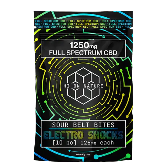 hondistro 1250mg FULL SPECTRUM CBD - ELECTRO SHOCKS Hi on Nature Delta 8 gummies Legal Hemp For Sale