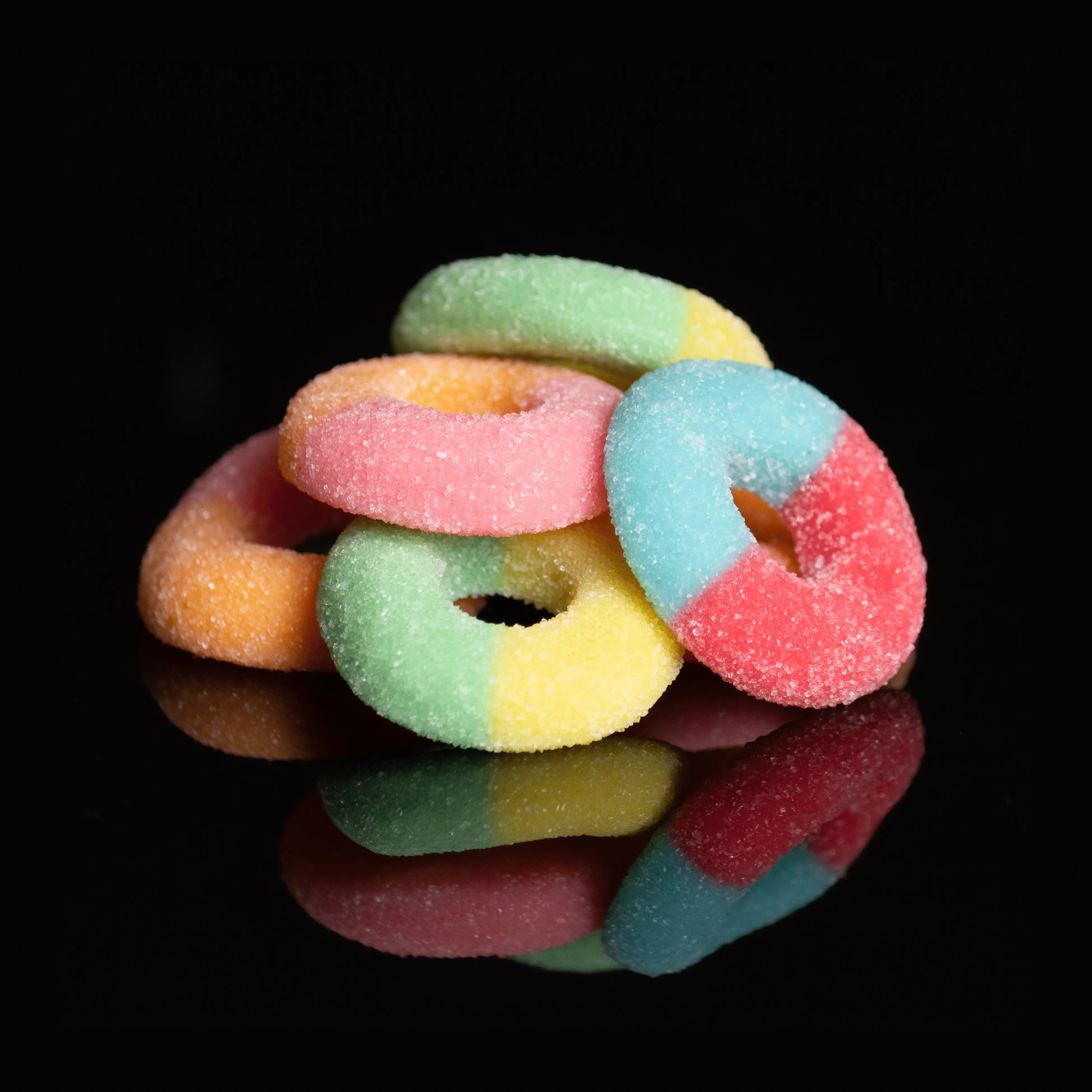 HoN Delta 8 Space Rings 2500mg Rainbow Fizz – Hi on Nature Delta 8 gummies made from legal hemp, 250mg THC edibles per gummy for sale online