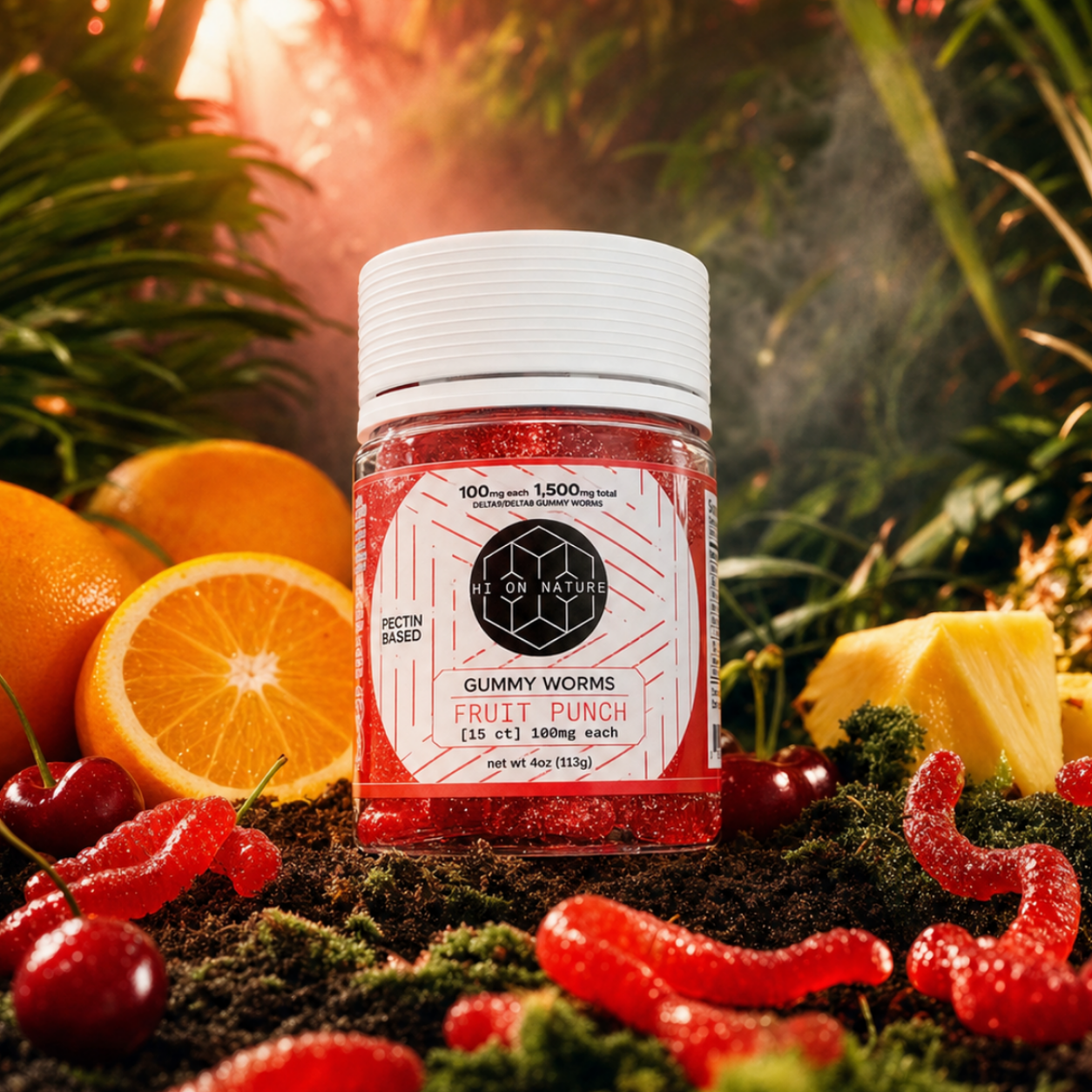1500mg D9/D8 Gummy Worms- Pectin Based Infused Hemp Extract Edibles HoN