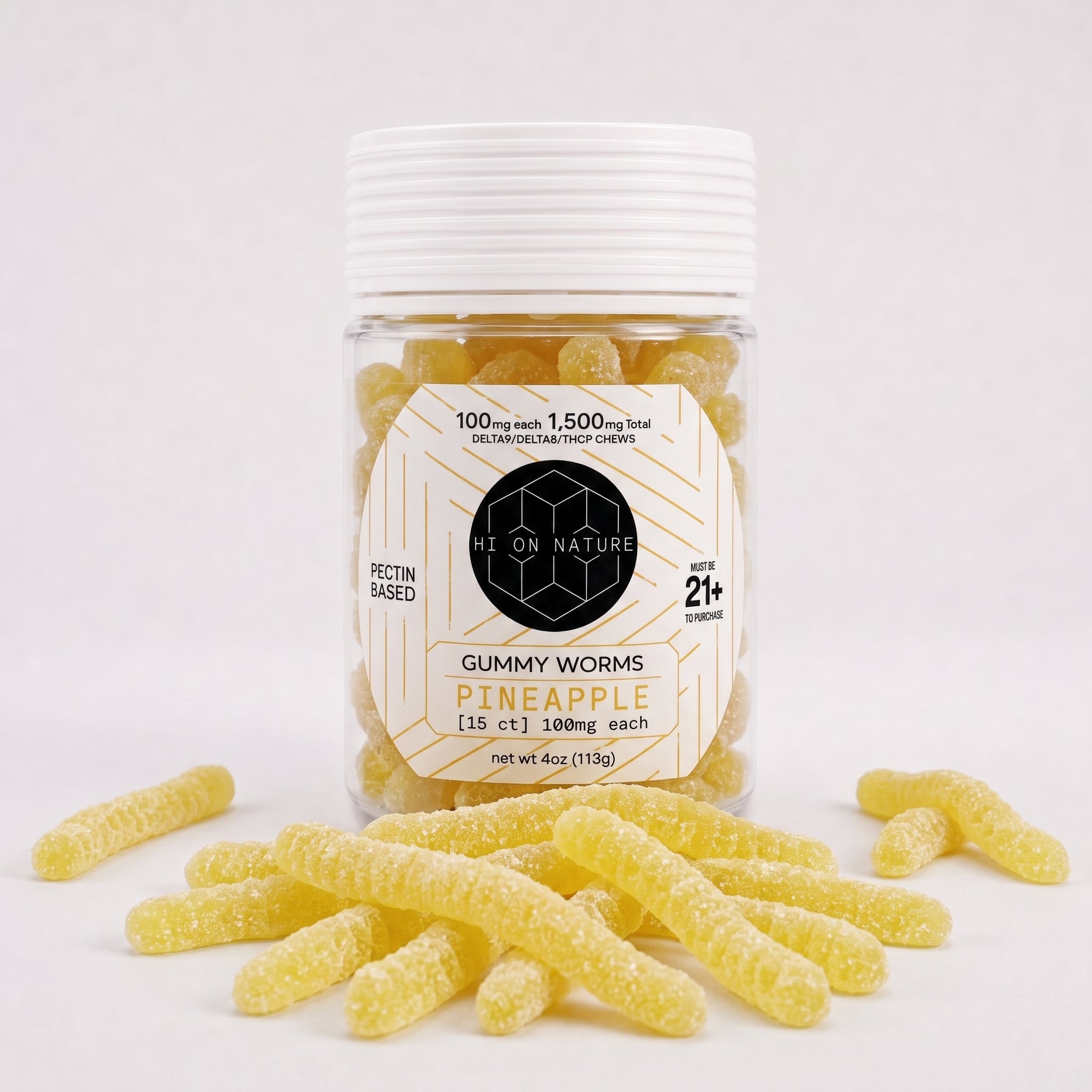 1500mg D9/D8 Gummy Worms- Pectin Based Infused Hemp Extract Edibles HoN