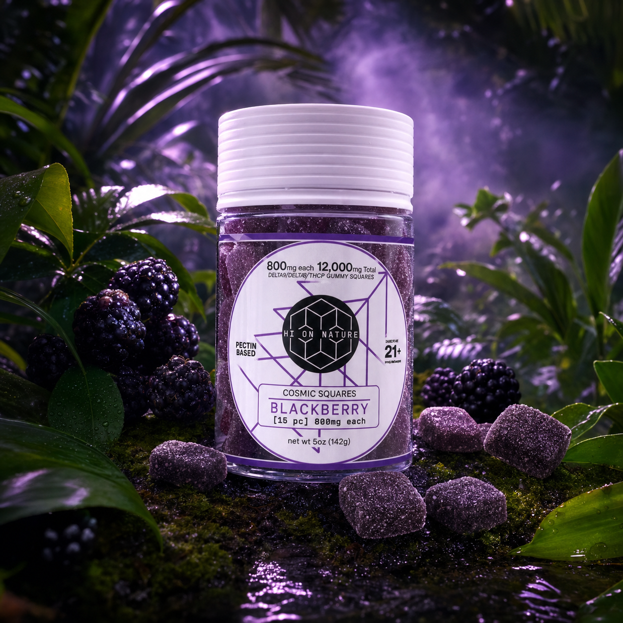 12,000mg D9/D8/P Cosmic Squares - Pectin Based Infused Hemp Extract Edibles *4 FLAVORS* HoN