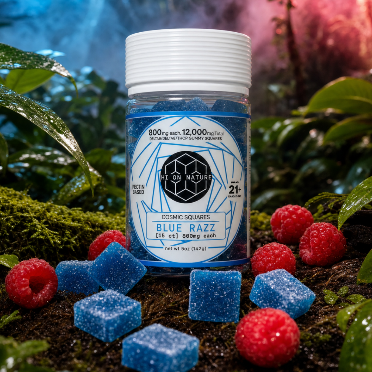 12,000mg D9/D8/P Cosmic Squares - Pectin Based Infused Hemp Extract Edibles *4 FLAVORS* HoN