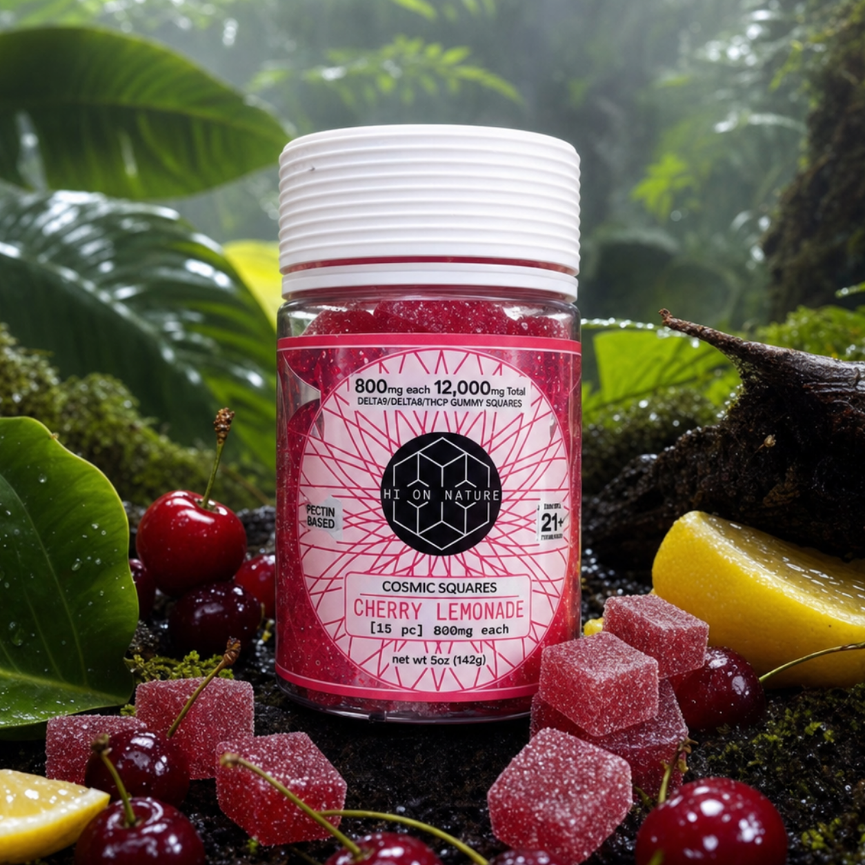 12,000mg D9/D8/P Cosmic Squares - Pectin Based Infused Hemp Extract Edibles *4 FLAVORS* HoN