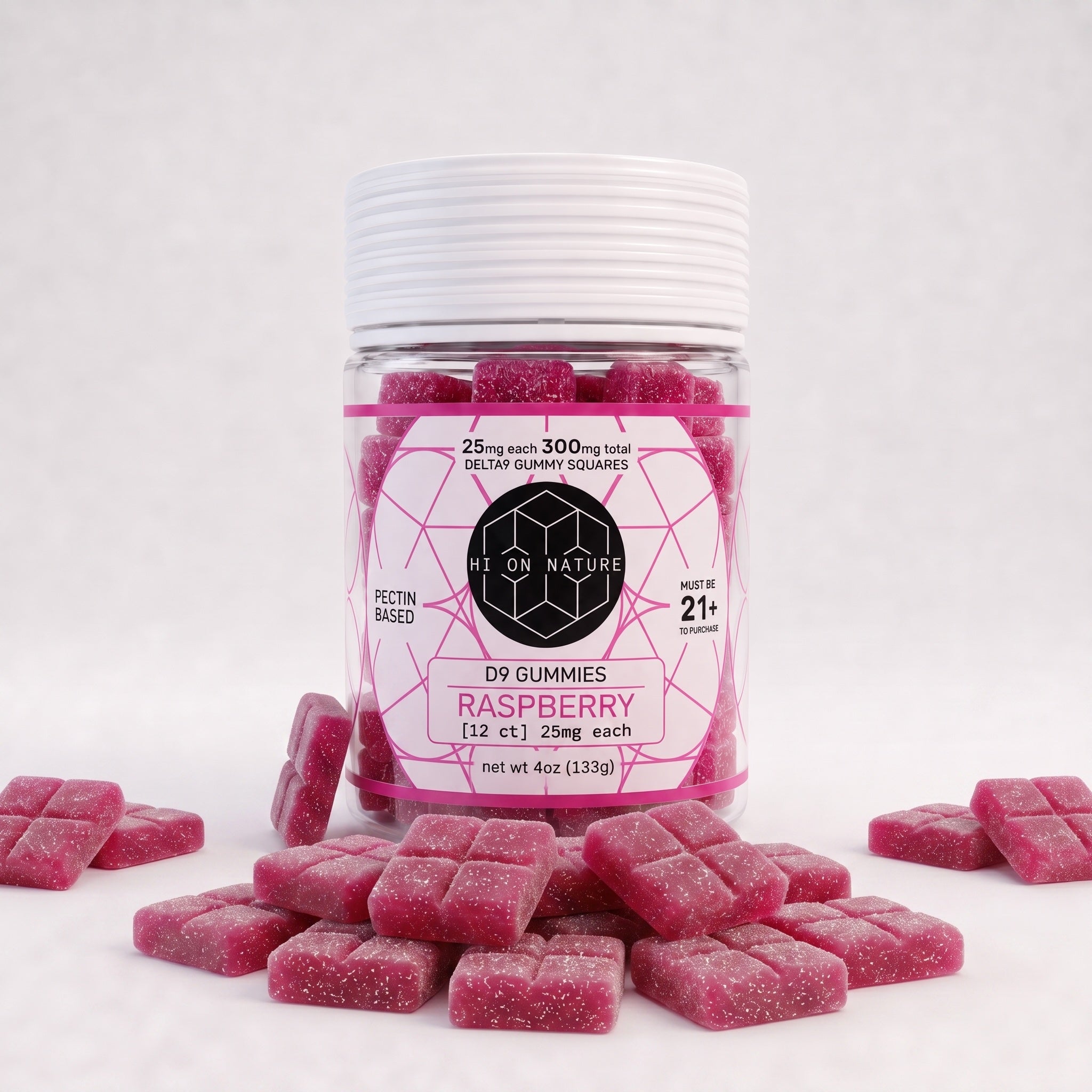 300mg D9 Gummy Squares- Pectin Based Infused Hemp Extract Edibles *2 NEW FLAVORS* HoN