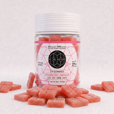 300mg D9 Gummy Squares- Pectin Based Infused Hemp Extract Edibles *2 NEW FLAVORS*