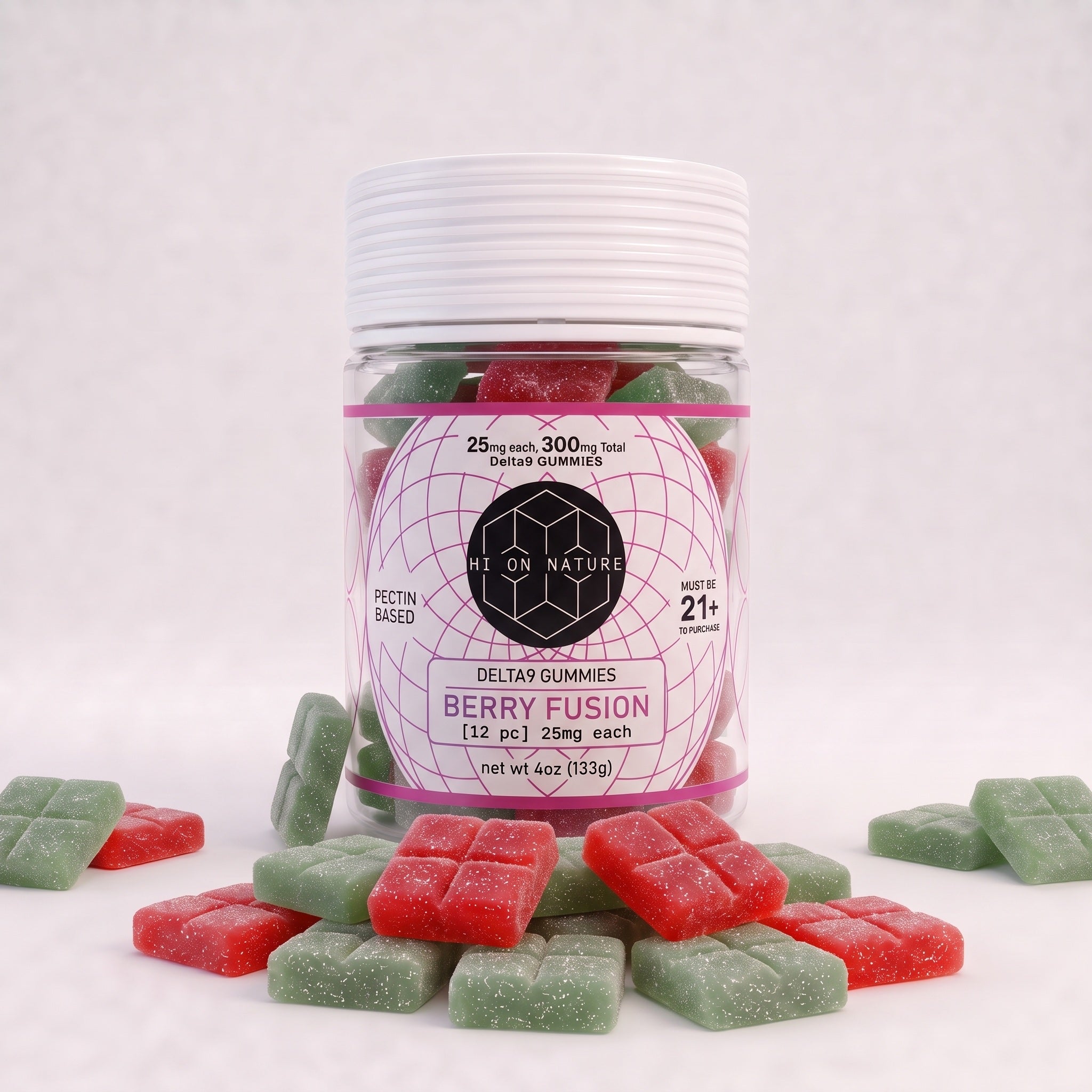 300mg D9 Gummy Squares- Pectin Based Infused Hemp Extract Edibles *2 NEW FLAVORS* HoN