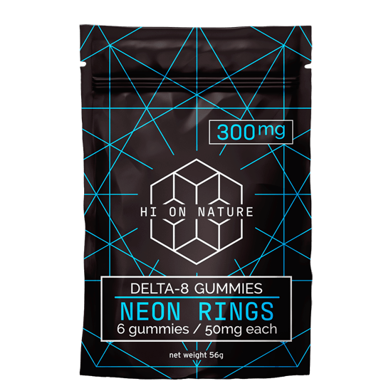 HiOnNature simple 300mg DELTA 8 GUMMIES - NEON RINGS Hi on Nature Delta 8 gummies Legal Hemp For Sale