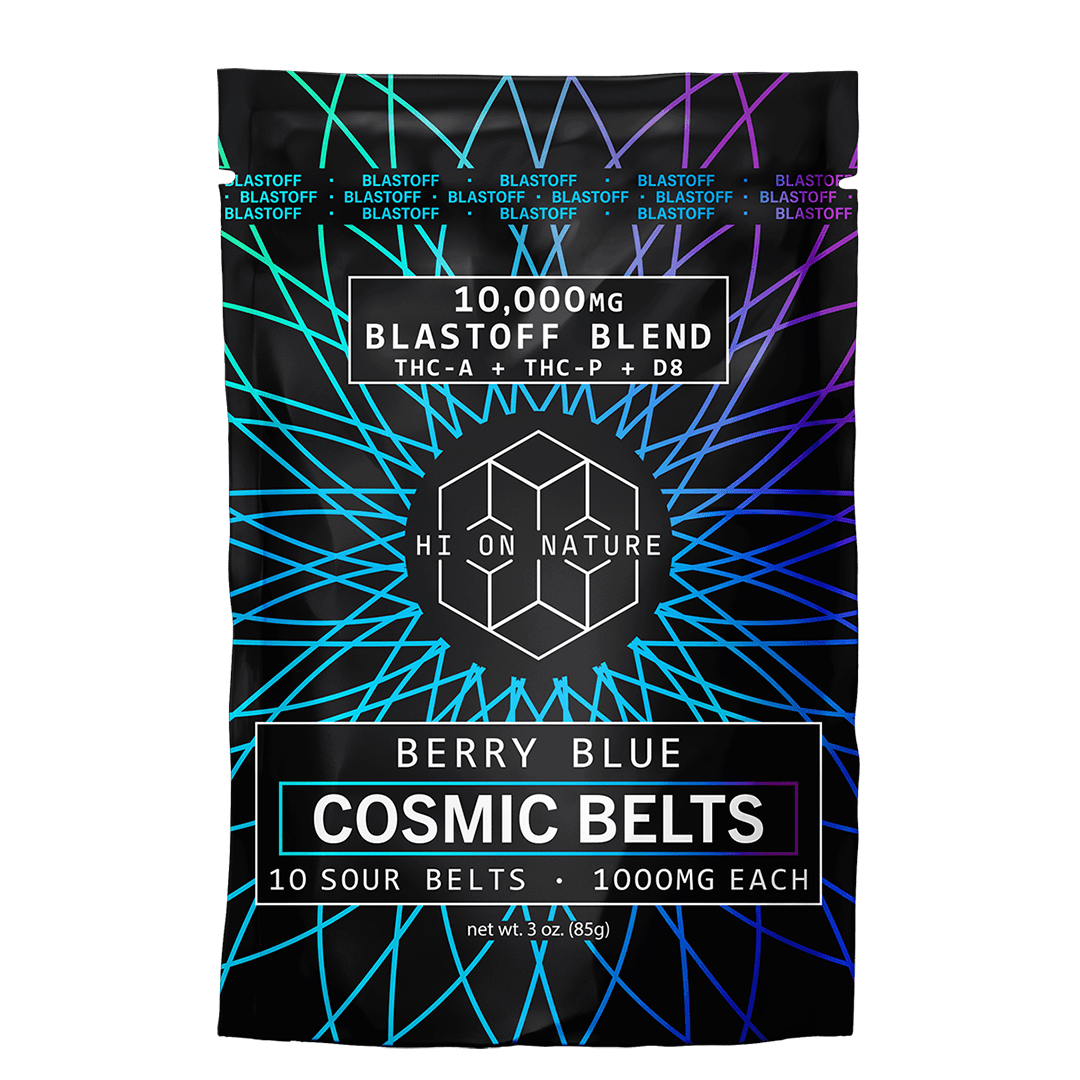 HoN 10,000mg BLAST OFF BLEND COSMIC BELTS Hi on Nature Delta 8 gummies Legal Hemp For Sale