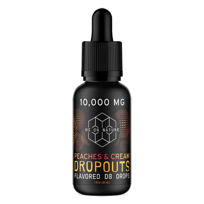 HoN 10,000mg DELTA 8 DROPOUTS - PEACHES & CREAM Hi on Nature Delta 8 gummies Legal Hemp For Sale