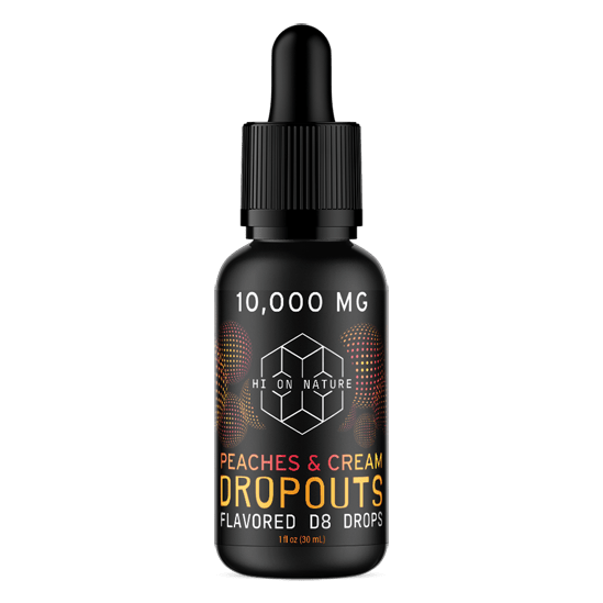 HoN 10,000mg DELTA 8 DROPOUTS - PEACHES & CREAM Hi on Nature Delta 8 gummies Legal Hemp For Sale