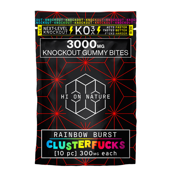 HoN 3000mg KNOCKOUT GUMMY BITES - CLUSTERF*CKS Hi on Nature Delta 8 gummies Legal Hemp For Sale