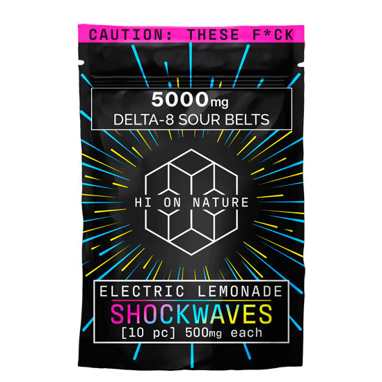 HoN 5000mg DELTA 8 SHOCKWAVES - ELECTRIC LEMONADE Hi on Nature Delta 8 gummies Legal Hemp For Sale