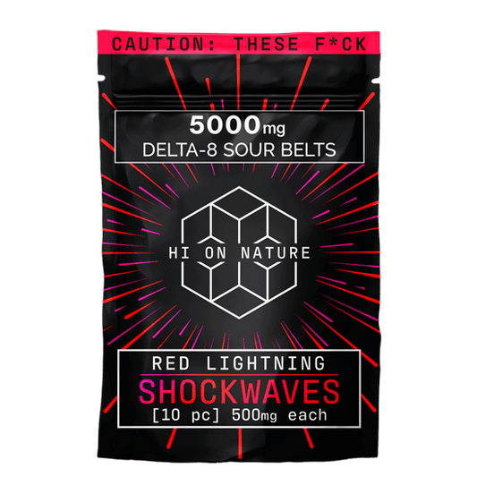HoN 5000mg DELTA 8 SHOCKWAVES - RED LIGHTNING Hi on Nature Delta 8 gummies Legal Hemp For Sale