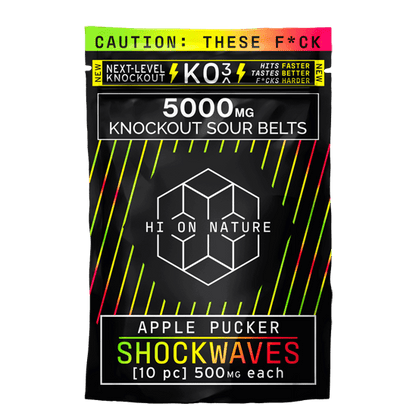 HoN 5000mg KNOCKOUT SHOCKWAVES - APPLE PUCKER Hi on Nature Delta 8 gummies Legal Hemp For Sale