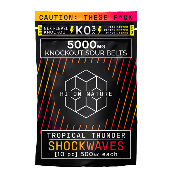 HoN 5000mg KNOCKOUT SHOCKWAVES - TROPICAL THUNDER Hi on Nature Delta 8 gummies Legal Hemp For Sale