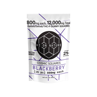 12,000mg D9/D8/P Cosmic Squares - Pectin Based Infused Hemp Extract Edibles *4 FLAVORS*