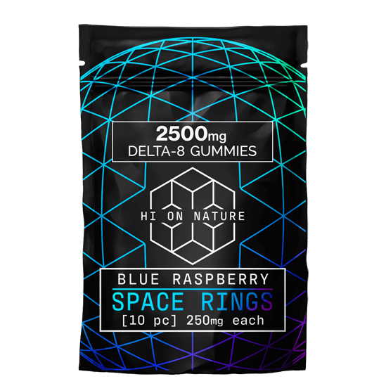 HoN Delta 8 Space Ring 2500mg DELTA 8 SPACE RINGS - BLUE RASPBERRY Hi on Nature Delta 8 gummies Legal Hemp For Sale