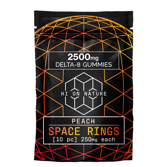 HoN Delta 8 Space Ring 2500mg DELTA 8 SPACE RINGS - PEACH Hi on Nature Delta 8 gummies Legal Hemp For Sale