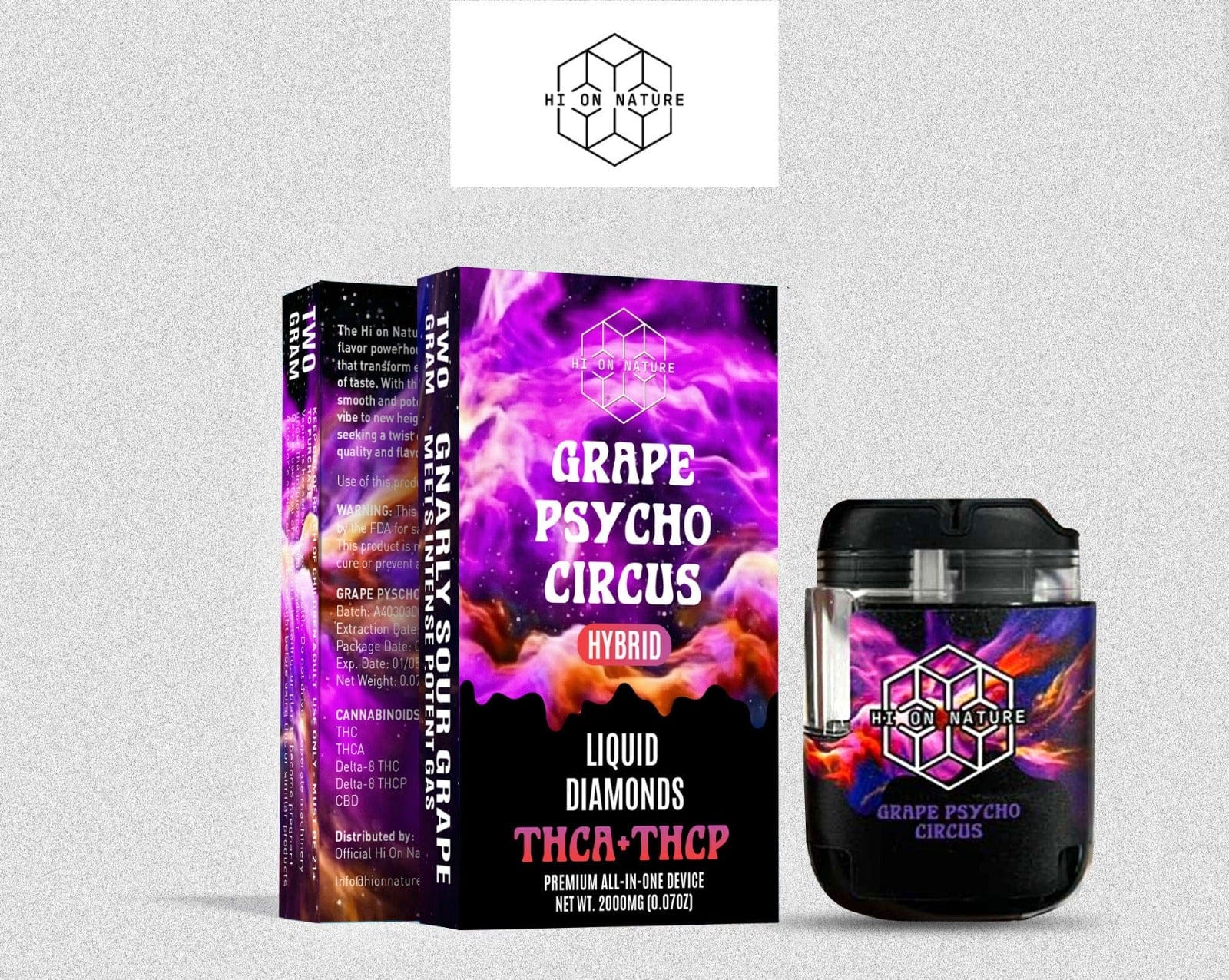 HoN Grape Psycho Circus **NEW LAUNCH** 2g Liquid Diamonds THCa + THC-P VAPE - 6 FLAVORS Hi on Nature Delta 8 gummies Legal Hemp For Sale