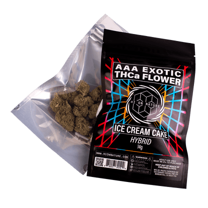 HoN Ice Cream Cake Hybrid 14g AAA EXOTIC THC-A FLOWER Hi on Nature Delta 8 gummies Legal Hemp For Sale