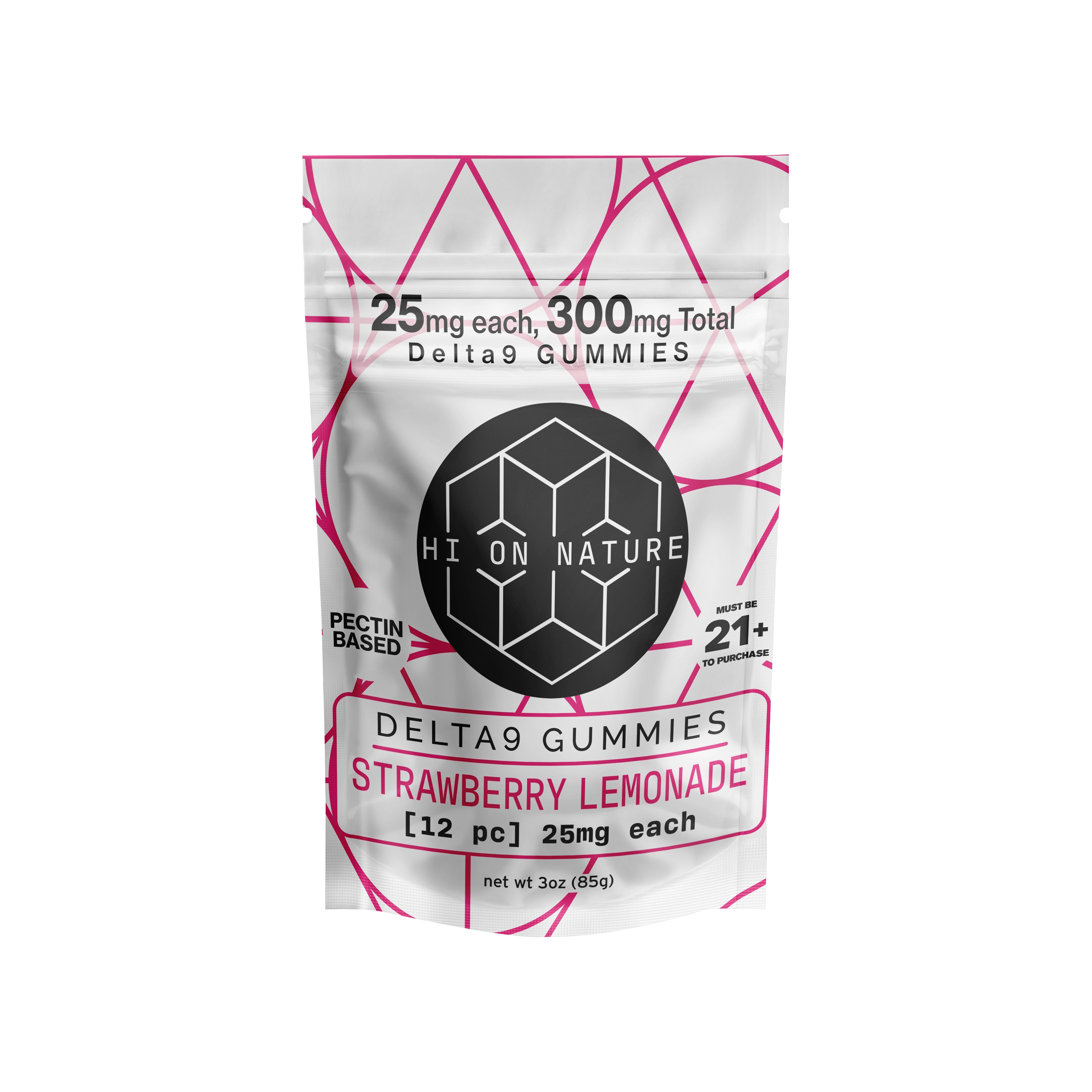 HoN Strawberry Lemonade 300mg D9 Gummy Squares- Pectin Based Infused Hemp Extract Edibles Hi on Nature Delta 8 gummies Legal Hemp For Sale