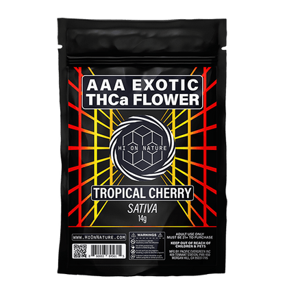 HoN Tropical Cherry 14g AAA EXOTIC THCa FLOWER Hi on Nature Delta 8 gummies Legal Hemp For Sale