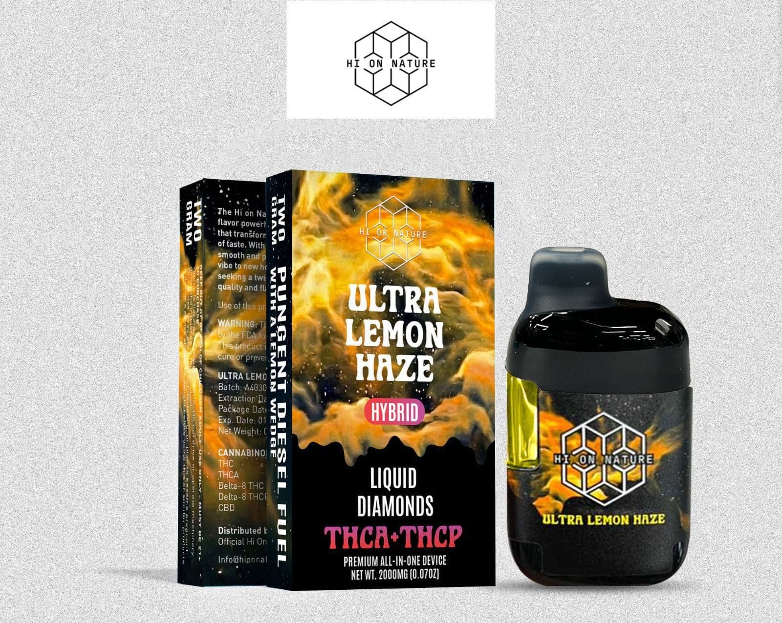 HoN Ultra Lemon Haze **NEW** 2g Liquid Diamonds THCa + THC-P VAPE - 6 FLAVORS Hi on Nature Delta 8 gummies Legal Hemp For Sale