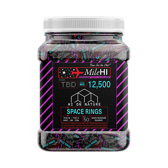 hondistro 2500mg gummies 250mg MILE HI SPACE RINGS - 50 PACK JAR Hi on Nature Delta 8 gummies Legal Hemp For Sale