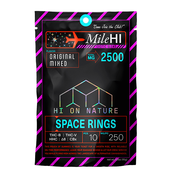 hondistro 2500mg MILE HI BLEND SPACE RINGS - ORIGINAL Hi on Nature Delta 8 gummies Legal Hemp For Sale