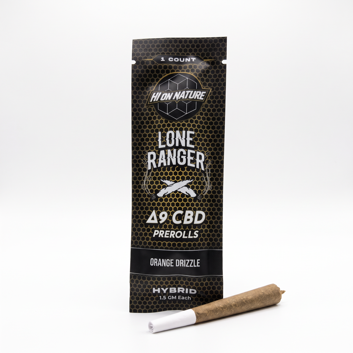 Lone Ranger - 5 Pack - 1.5g D9 CBD Pre-Rolls - Orange Drizzle
