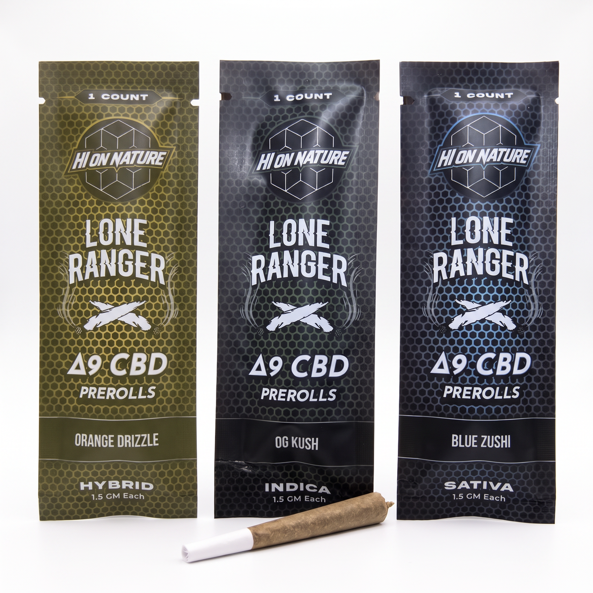 Lone Ranger - 5 Pack - 1.5g D9 CBD Pre-Rolls - Variety