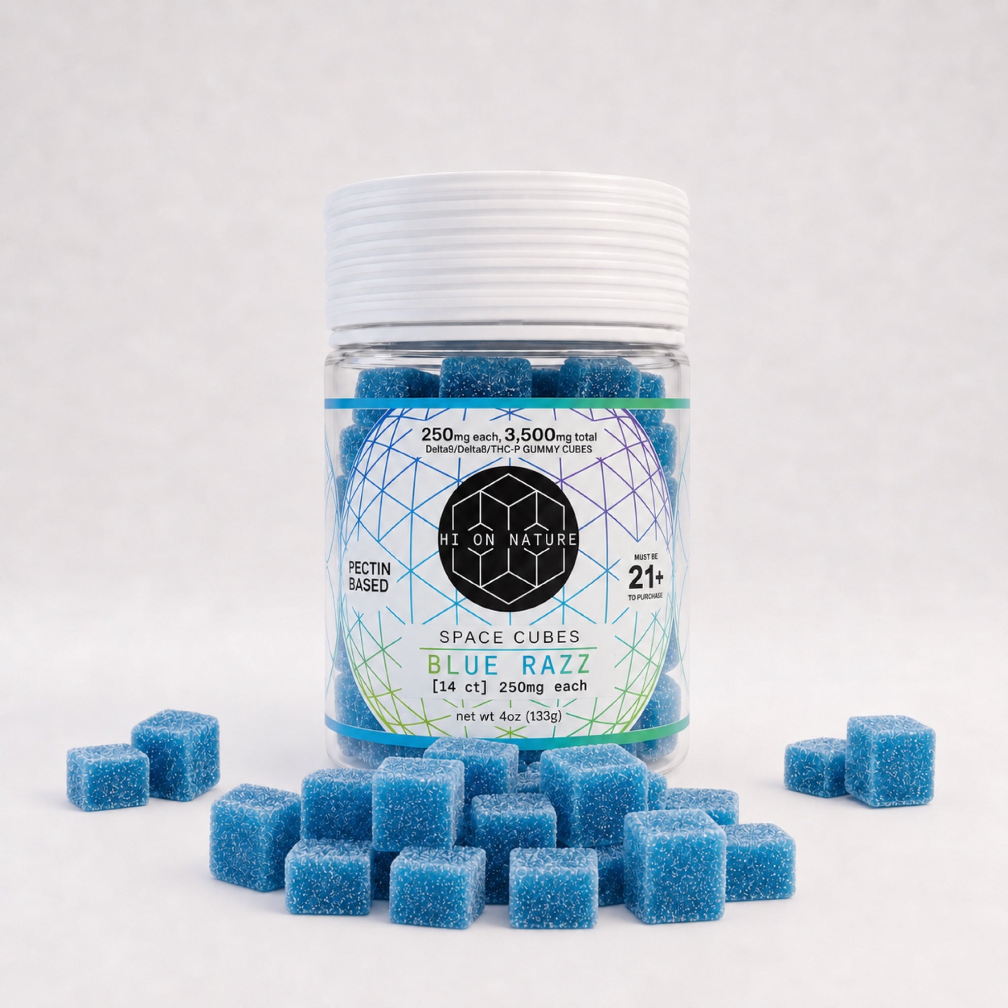 3500mg D9/D8/P Space Cubes - Pectin Based Infused Hemp Extract Edibles HoN