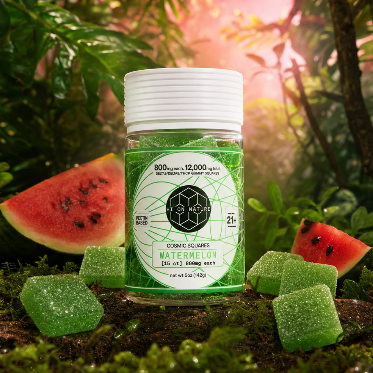 12,000mg D9/D8/P Cosmic Squares - Pectin Based Infused Hemp Extract Edibles *4 FLAVORS* HoN